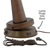 Regency Hill Modern Table Lamp with USB and AC Power Outlet Workstation Charging Base 25" High Hammered Bronze Empire Shade for Living Room Desk - 2 of 4