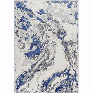 Mark & Day Nataya 2'x2'11" Rectangle Woven Indoor Area Rugs Cobalt: Modern Marble Pattern, Stain-Resistant, Pet Friendly - 1 of 4