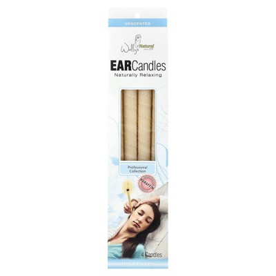 Wally's Natural Professional Collection, Unscented Paraffin Ear Candles, 4 Pack