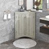 MAYEERTY White Triangle Bathroom Cabinet Adjustable Shelves Freestanding Floor Cabinet - 3 of 4