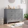Farmhouse 6-Drawer Dresser w/ Gold Handles, MDF Storage Cabinet - 2 of 4
