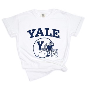 Yale Football Helmet - Women's Garment Dyed Graphic T-Shirt - 1 of 4