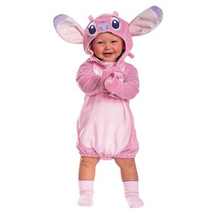 Disney Girls' Angel Lilo & Stitch Halloween Classic Costume Jumpsuit - Pink - 6-12 Months - 1 of 3