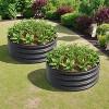 KWPZQEB 2 Pack Galvanized Raised Garden Bed Kit, Galvanized Planter Garden Boxes Outdoor, Round Large Metal for Vegetables - 32/47inch - 2 of 4