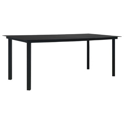 vidaXL Dining Table Black Glass 59 x 31.5 in Durable Dining Table