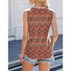 Womens Round Neck Tank Tops Summer Sleeveless Loose Printed Casual Henley Shirts - 4 of 4