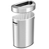iTouchless Open Top Kitchen Trash Can 18 Gallon Semi-Round Silver Stainless Steel - 3 of 4