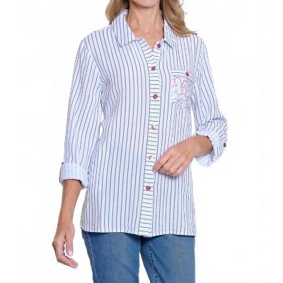 Women's M25508bm Printed Crinkle Woven Shirt - Multiples