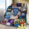 Boersma Moon Owl Flannel Fleece Blanket – 30" x 39" Ultra-Soft Plush Throw Blanket, Cozy Fuzzy Warm Night Owl Design, Cute Owl Lover Gift for Kids - 3 of 4