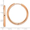 Chisel Stainless Steel Polished Rose IP-plated 3mm Hinged Hoop Earrings - 4 of 4