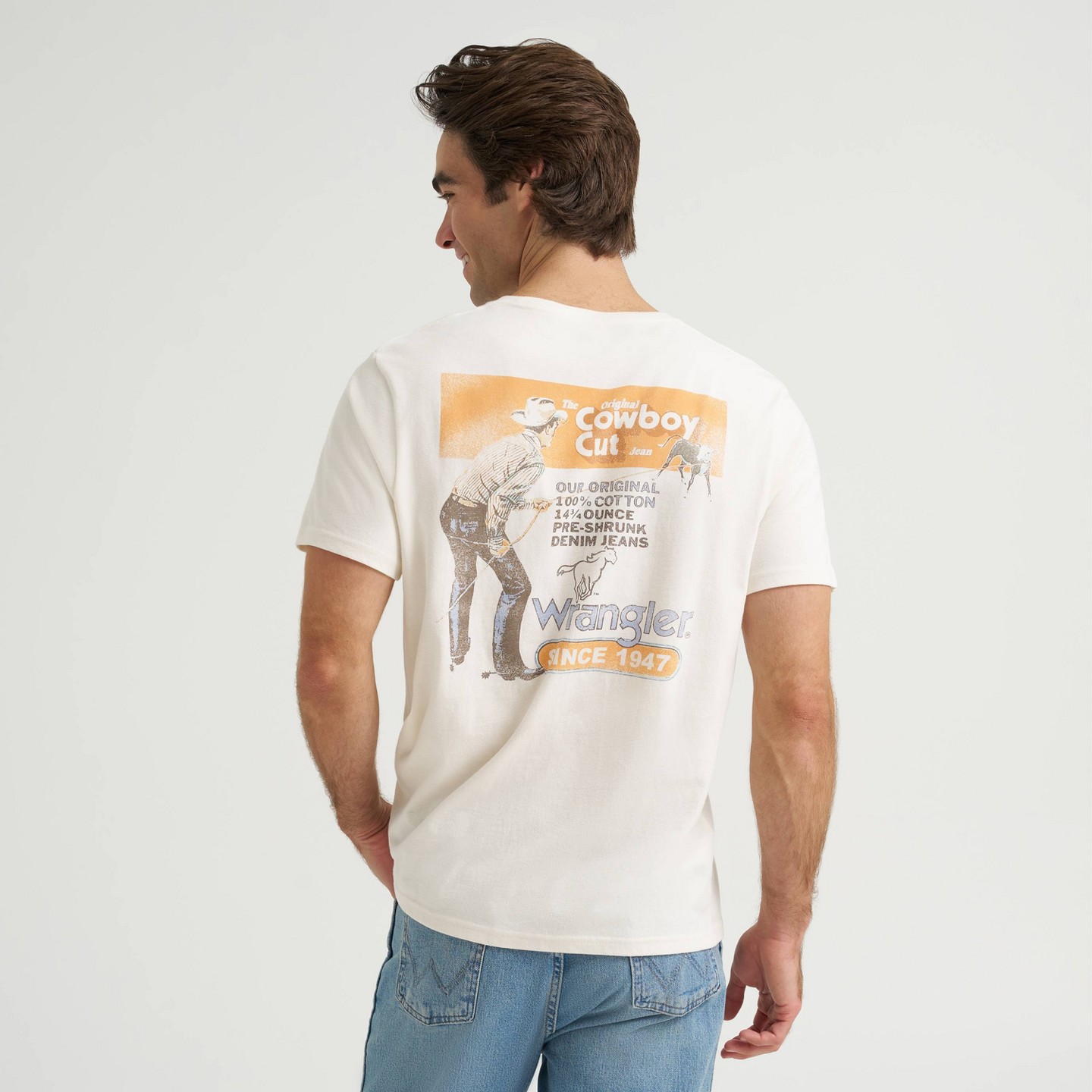 Мужская футболка Wrangler Cowboy Cut Graphic T-Shirt - White, цвет: Белый — фото 2