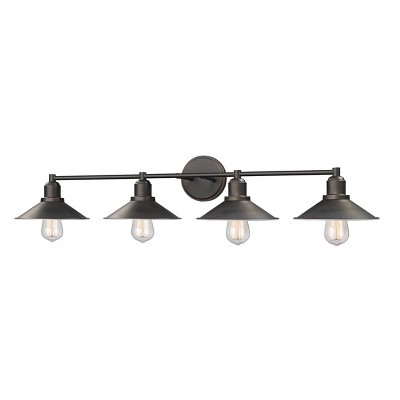 4 Light Bath Sconce with Steel Shade Olde Bronze - Aurora Lighting