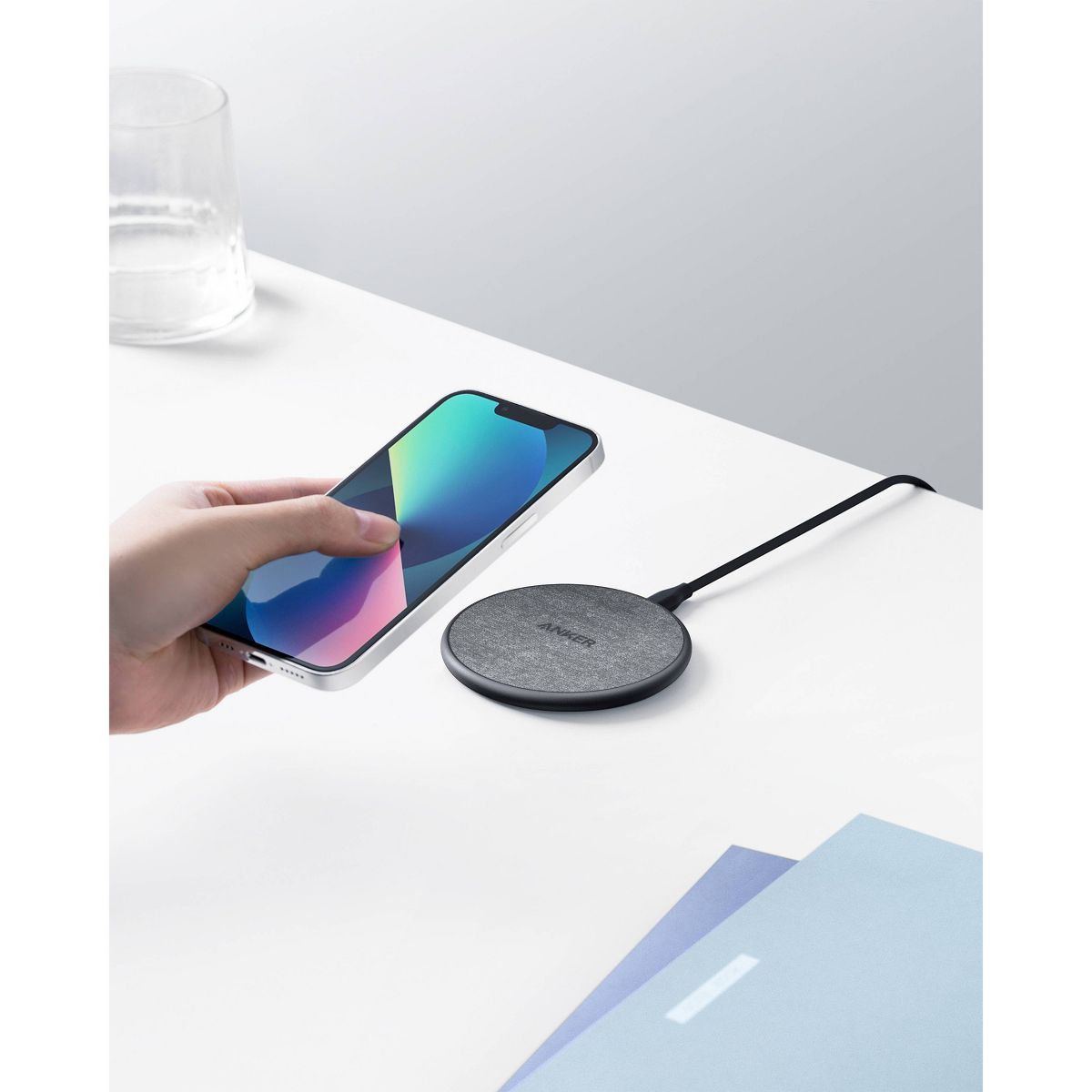 Anker 10W Wireless Charging Pad with 4' Cable and 18W Wall Charger - Black: USB-C Connection - thumbnail 3