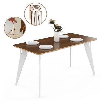 Hoek Rectangle Dining Table, Tool-Free Assembly, Portable & Space-Saving Worktop, Durable & Versatile for Dinner or Work