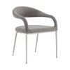 Armen Living Set of 2 Morgan Upholstered Brushed Stainless Steel and Fabric Dining Chairs - 3 of 4
