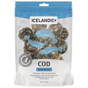 Icelandic+ Cod Skin Rolls Dog Treat 3-oz Bag - 1 of 4