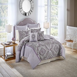7pc Queen Charleston Comforter Set Purple - Vue Signature