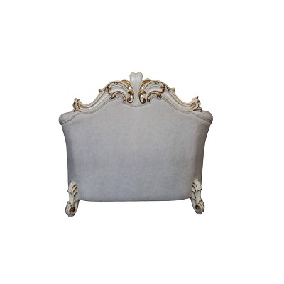 Vendome II Gray Tufted Accent Chair with Nailhead Trim