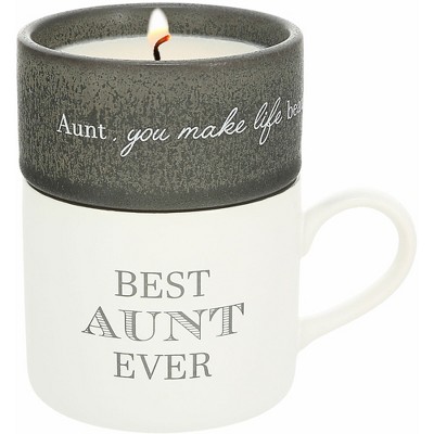 Pavilion Gift Company - Aunt - Stacking Mug and Candle Set 100% Soy Wax Scent: Tranquility - Flame Candles