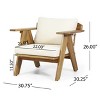 Christopher Knight Home Arcola Outdoor Acacia Wood Club Chairs with Water Resistant Cushions (Set of 2), Teak and Beige - 3 of 4