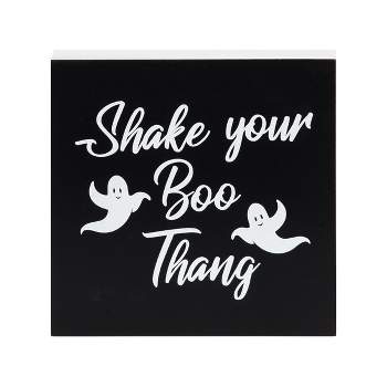 C&F Home Shake Your Boo Thang Ghost Block Halloween Shelf Sitter Centerpiece Decoration