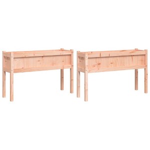 vidaXL - Solid Wood Garden Planters with Legs – Outdoor Flower Boxes, Raised Beds for Patio/Balcony, 43.3"x12.2"x27.6" - 1 of 4