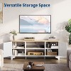 TV Stand 70 Inches,Rattan TV Stand for Living Room, Boho Entertainment Center , Wooden Console Cabinet with Storage and Shelf. - 3 of 4