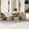 vidaXL 8 Piece Patio Sofa Set with Cushions - Beige and Cream Poly Rattan - 2 of 4