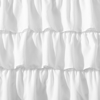 Solid White Twin Ruffled Polyester Bed Skirt