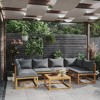 vidaXL Garden Lounge Set Natural wood, Dark grey cushions - 2 of 4