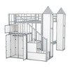 Kumasinova Twin-Over-Twin Metal Castle-Shaped Bunk Bed with Wardrobe & Storage Staircase, Loft Bed Frame with Open Cabinets  for Kids' Bedroom - 4 of 4