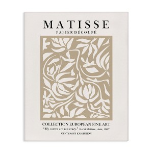Stupell Industries Neutral Floral Foliage Pattern Historical Exhibition Text Canvas Art - 1 of 4