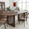 PexFix 79" x 33.5" Farmhouse Kitchen Dining Room Table Home Furniture Oval Walnut Kitchen Table with Rattan Woven Legs for Kitchen Bar Living Room - 3 of 4