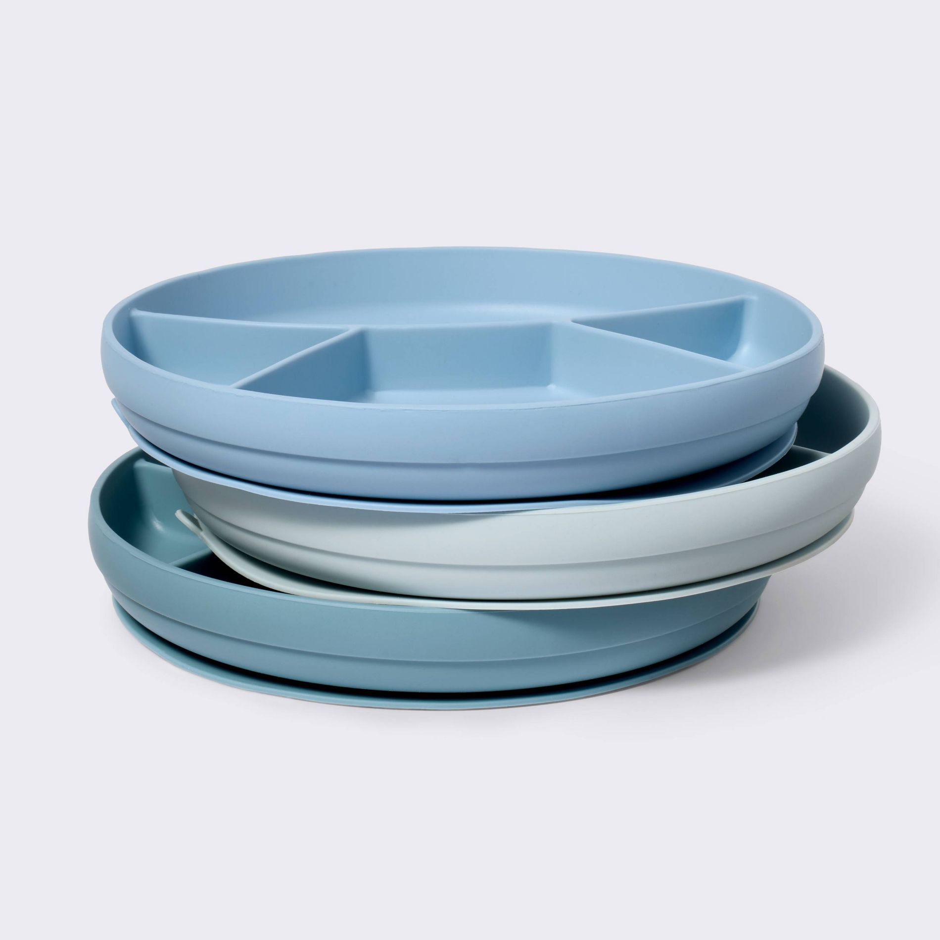 Silicone Suction Divided Plates - 3pk - Cloud Island™