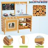Boys Girls Ages 3+ Mud Kitchen for Kids w/ Removable Sink & Faucet | Wooden Play Kitchen Set w/ Stove Top & Storage Shelves | Backyard Toy Kitchen - 4 of 4