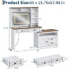 Vanity Desk with Mirror, LED Lights & Power Outlet – Makeup Table with 5 Drawers, 6 Shelves, Large Extendable Dressing Table (White) - 2 of 4