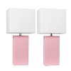 Lalia Home Lexington 21" Leather Base Table Lamps with Fabric Shade - 4 of 4