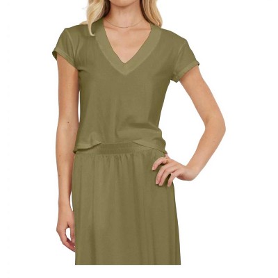 Women's Suri Organic Deep V Tee - LAmade