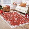 Christmas White Snow Printed Runner Rug, Washable Low Pile Non-Slip Soft Carpet for Bedroom Living Room - 2 of 4