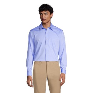 Lands' End Men's Solid No Iron Supima Pinpoint Straight Collar Dress Shirt - 1 of 3