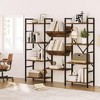 Triple Wide 4 Tier Book Shelf, Tall Bookshelf with Open Display Shelves, Industrial Large Bookshelves and Bookcases - 3 of 4