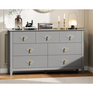 Acekool 54" 7-Drawer Fluted Dresser, Wide Storage Organizer Cabinet, Entryway & Bedroom - 1 of 4
