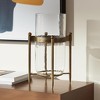 HomeRoots 14" Bronze And Clear Glass And Metal Tabletop Hurricane Candle Holder - 2 of 4