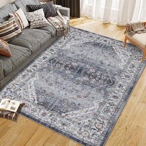 Area Rugs Washable Area Rug for Living Room, Vintage Boho Large Rugs Distressed Indoor Floor Carpet for Office Dining Room Hallway - 1 of 4
