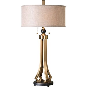 Uttermost Selvino 32 3/4" High Brushed Brass Column Table Lamp - 1 of 1