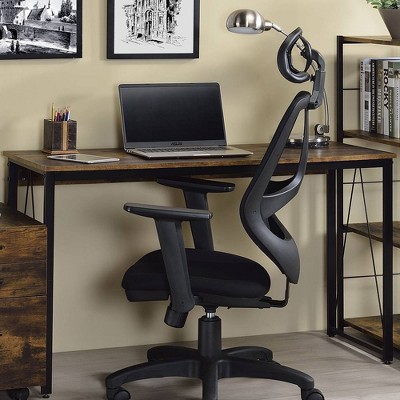 Small Rustic Black Wood Writing Desk with Drawer