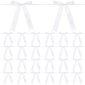 Unique Bargains Polyester Craft DIY Decorative Ribbon Twist Tie Bows 7x5" 50 Pcs - 1 of 4