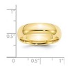 Black Bow Jewelry 2mm to 6mm 10K Yellow Gold Domed Comfort Fit Band - 3 of 4