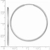 Black Bow Jewelry 1.5mm, 14k White Gold Endless Hoop Earrings, 40mm (1 1/2 Inch) - 3 of 4