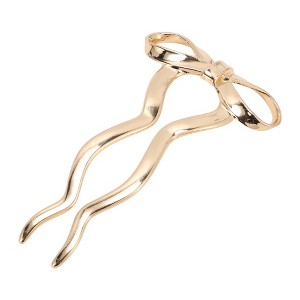 Unique Bargains Women's U-shaped Bow Decorative Hairpin 1 Pc - 1 of 4